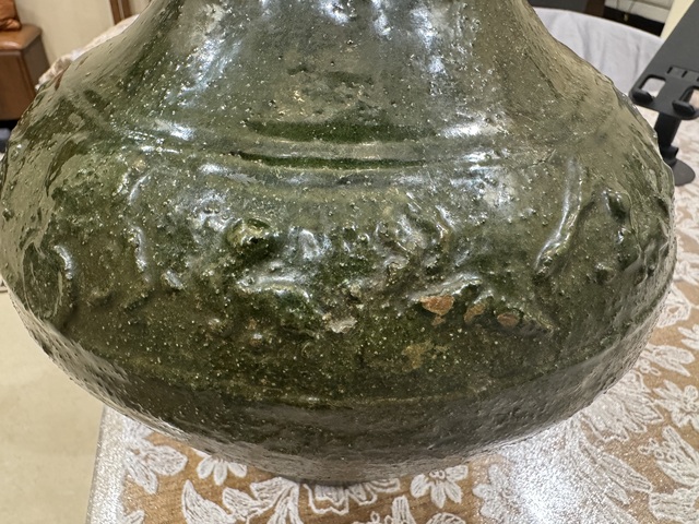 古玩陶瓷漢綠釉罐真品鑒賞圖