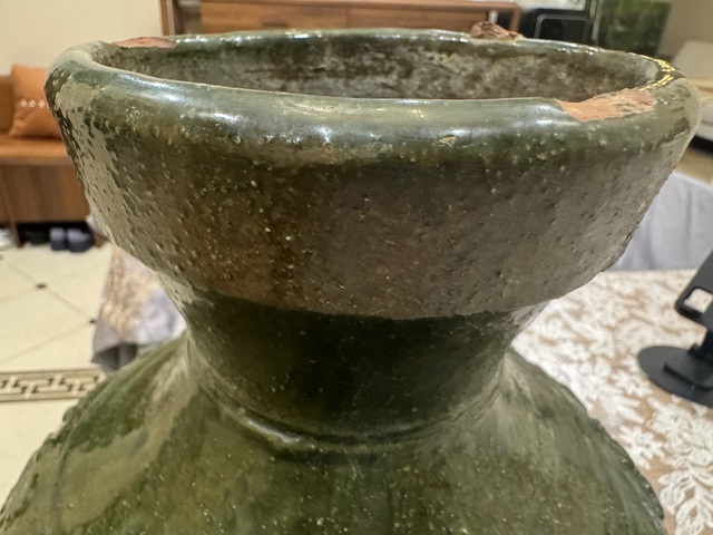 古玩陶瓷漢綠釉罐真品鑒賞圖