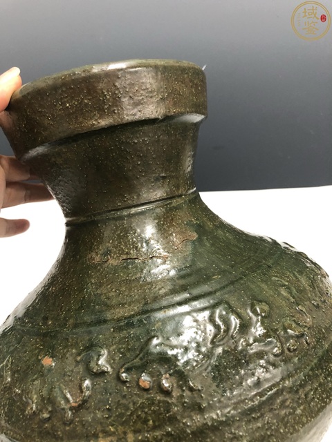 古玩陶瓷漢綠釉罐真品鑒賞圖