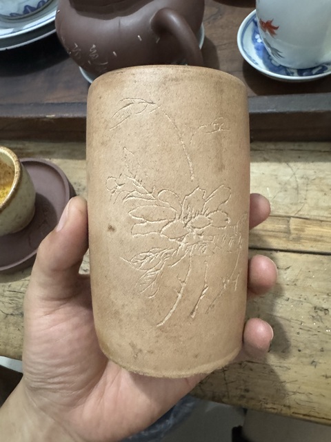古玩雜項紫砂筆筒真品鑒賞圖