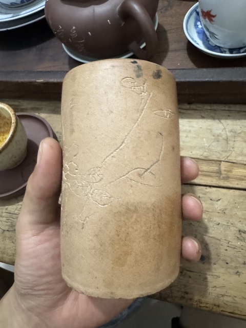 古玩雜項紫砂筆筒真品鑒賞圖