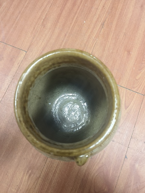 古玩陶瓷青釉圓圈紋雙系罐真品鑒賞圖