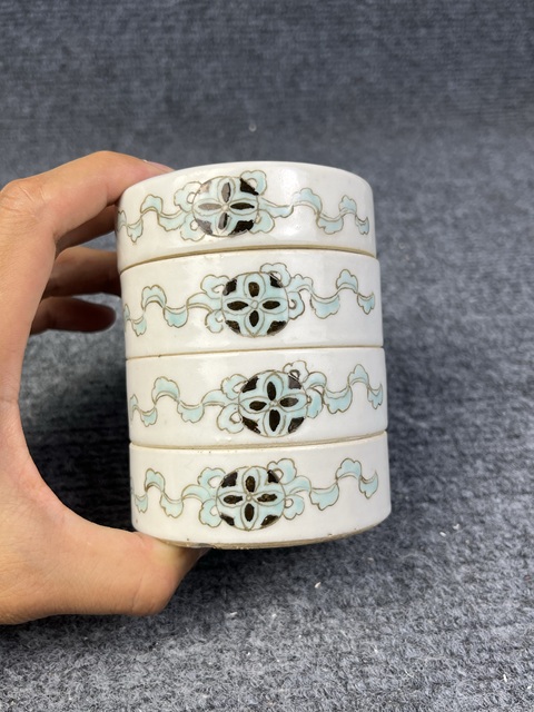 古玩陶瓷粉彩太師少保節盒真品鑒賞圖