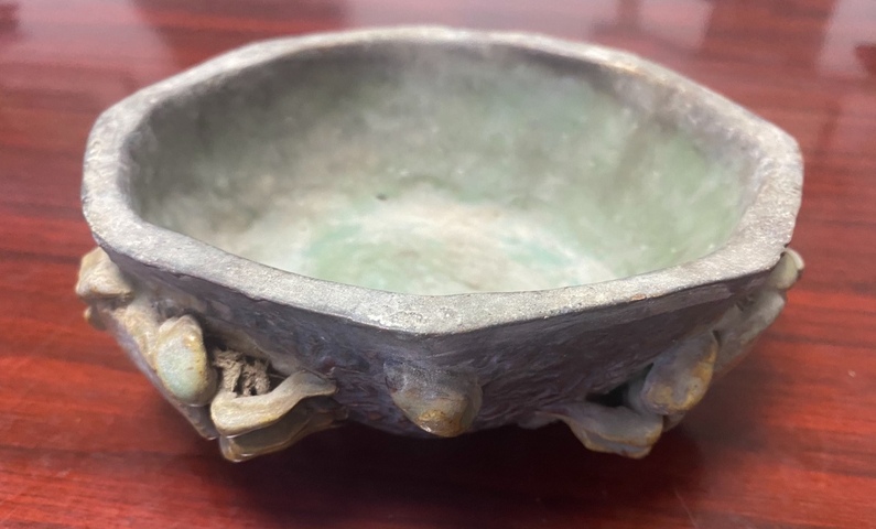 古玩陶瓷民國石灣窯水仙盆真品鑒賞圖