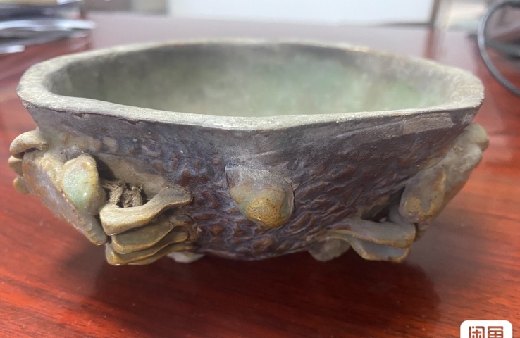 古玩陶瓷民國石灣窯水仙盆真品鑒賞圖
