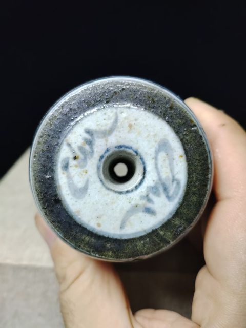 古玩陶瓷（全品）清中期青花奧秀書院燭臺鎮紙文房器拍賣，當前價格398元