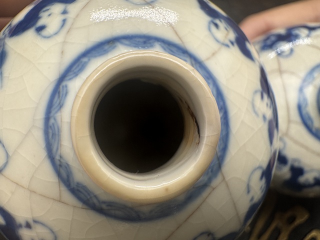古玩陶瓷清光緒 煨瓷嬰戲帶原蓋小罐一對拍賣,當前價格18800元