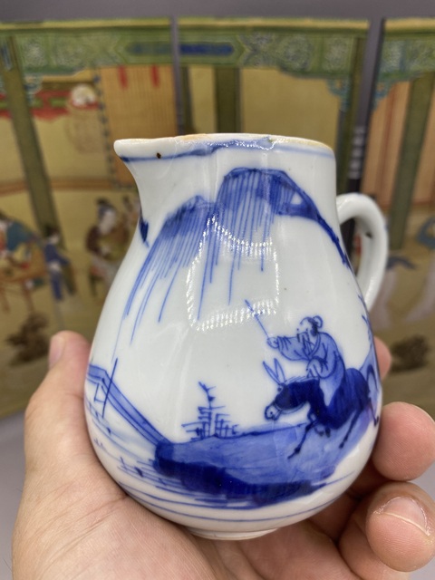 古玩陶瓷清康熙 青花山水人物紋執壺拍賣，當前價格4577元