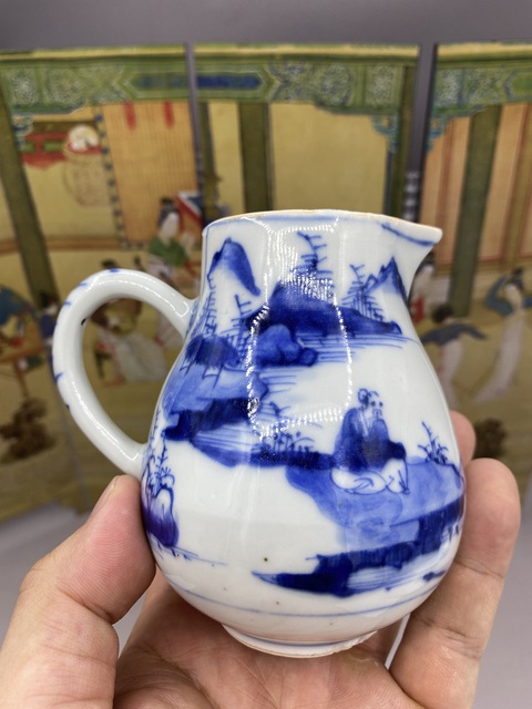古玩陶瓷清康熙 青花山水人物紋執壺拍賣，當前價格4577元