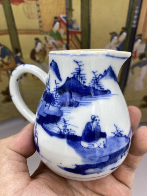 古玩陶瓷清康熙 青花山水人物紋執壺拍賣，當前價格4577元