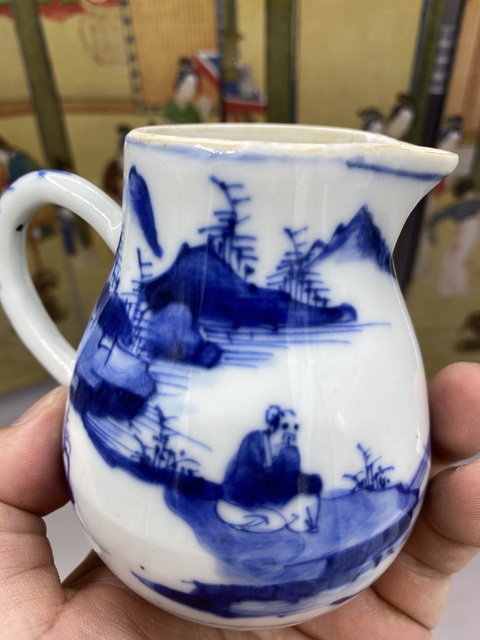 古玩陶瓷清康熙 青花山水人物紋執壺拍賣，當前價格4577元