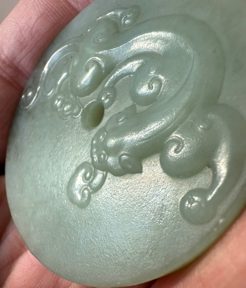 古玩玉器和田玉雕“螭龍紋璧”真品鑒賞圖