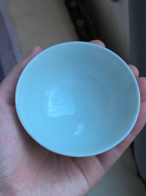 古玩陶瓷花鳥紋粉彩茶圓真品鑒賞圖