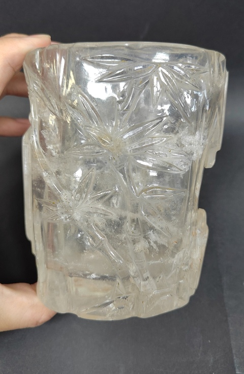 古玩玉器水晶雕“筆筒”真品鑒賞圖