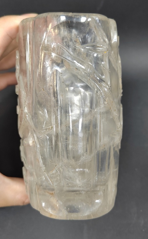 古玩玉器水晶雕“筆筒”真品鑒賞圖