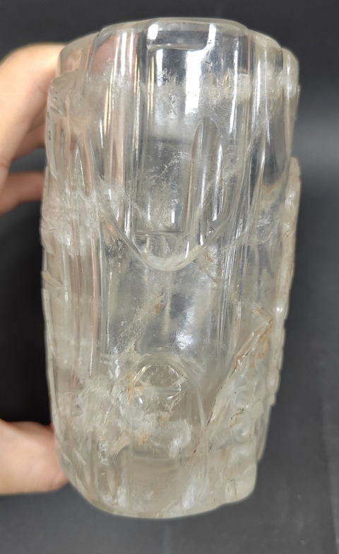古玩玉器水晶雕“筆筒”真品鑒賞圖