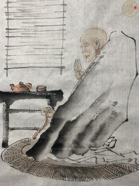 古玩字畫王銘款寫意人物真品鑒賞圖