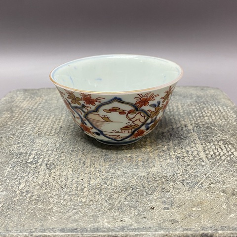 古玩陶瓷青花礬紅杯真品鑒賞圖