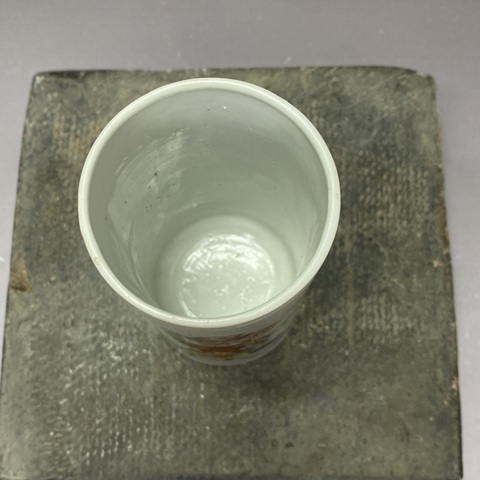 古玩陶瓷魁星點(diǎn)斗粉彩筆筒真品鑒賞圖