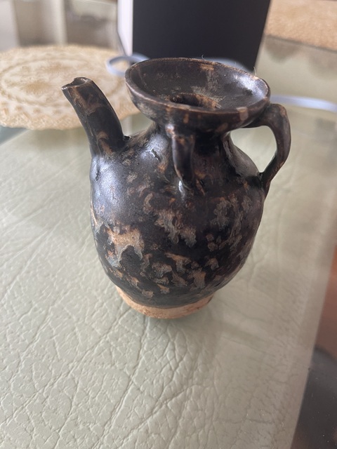 古玩陶瓷吉州窯窯變釉執壺真品鑒賞圖