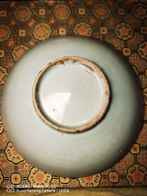 古玩陶瓷順治蕉葉詩文盤真品鑒賞圖