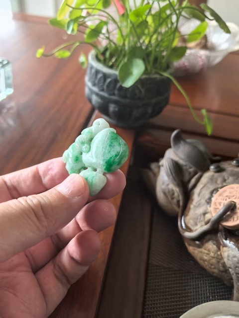 古玩玉器福壽雙全墜真品鑒賞圖