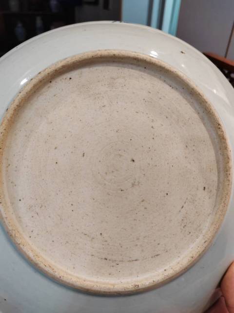 古玩陶瓷青花釉里紅喜鵲登梅盤真品鑒賞圖
