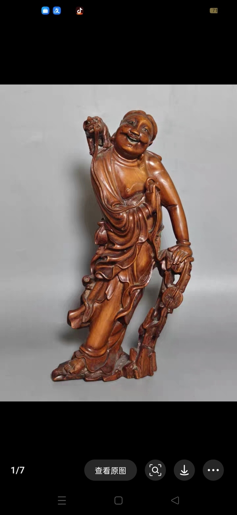 古玩雜項木雕人物造像真品鑒賞圖