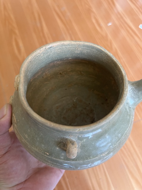 古玩陶瓷明代青釉執壺拍賣,當前價格5元