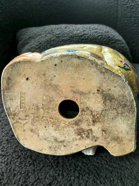古玩陶瓷粉彩彌勒佛坐像真品鑒賞圖