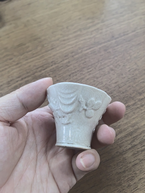 古玩陶瓷漳州窯哥釉龍紋爵杯真品鑒賞圖