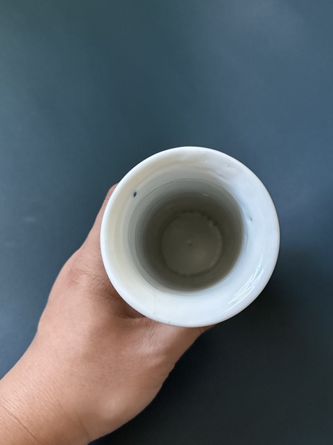 古玩陶瓷花間龍紋青花花觚真品鑒賞圖