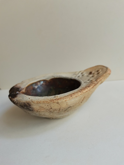 古玩陶瓷磁州窯醬釉油燈真品鑒賞圖