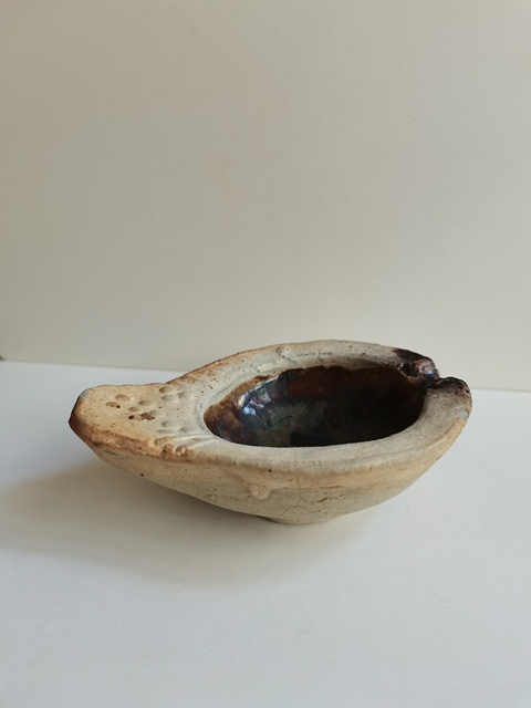 古玩陶瓷磁州窯醬釉油燈真品鑒賞圖