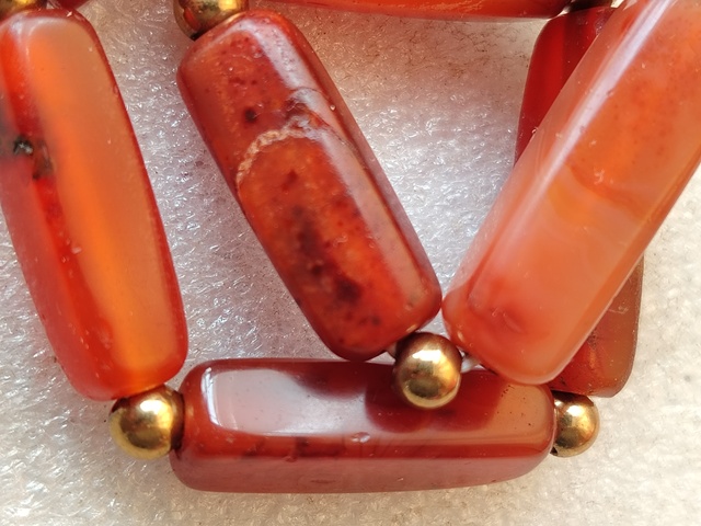 古玩玉器天然紅瑪瑙珠手串拍賣，當前價格299元