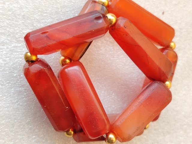 古玩玉器天然紅瑪瑙珠手串拍賣，當前價格138元