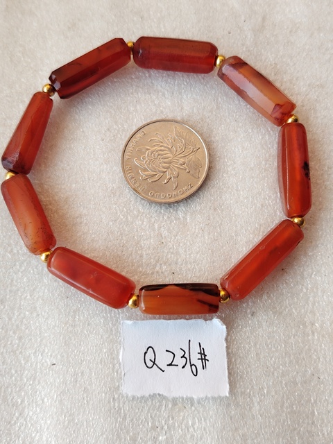 古玩玉器天然紅瑪瑙珠手串拍賣，當前價格138元