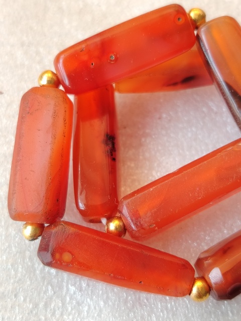 古玩玉器天然紅瑪瑙珠手串拍賣，當前價格138元
