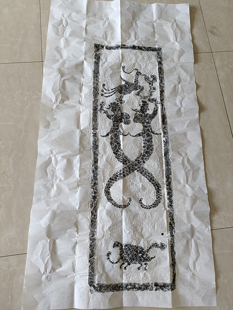 古玩雜項館藏級精品漢代·女媧伏羲拓片畫拍賣，當前價格1980元