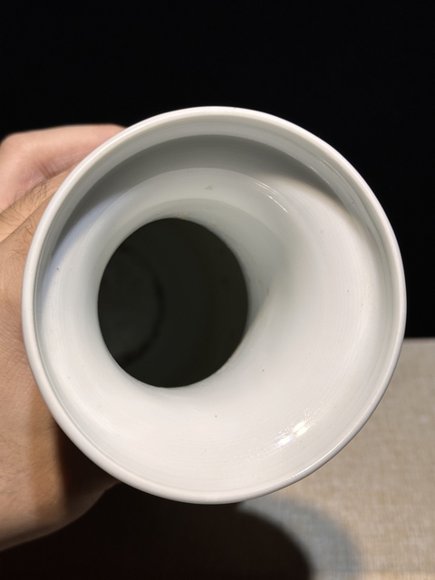 古玩陶瓷蟲草紋粉彩盤口瓶真品鑒賞圖