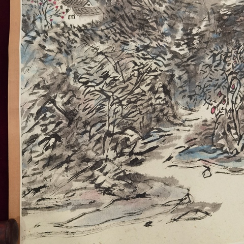 古玩字畫山居圖真品鑒賞圖