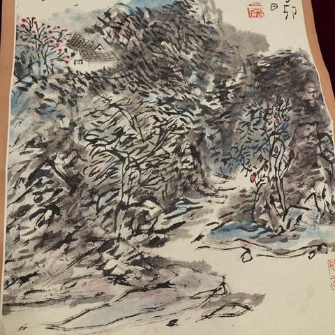 古玩字畫山居圖真品鑒賞圖