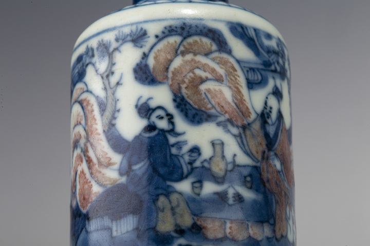 古玩陶瓷清中晚·青花釉里紅人物故事紋鼻煙壺拍賣，當前價格2196元