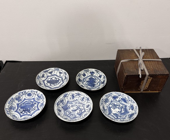 古玩陶瓷花鳥紋青花盤真品鑒賞圖