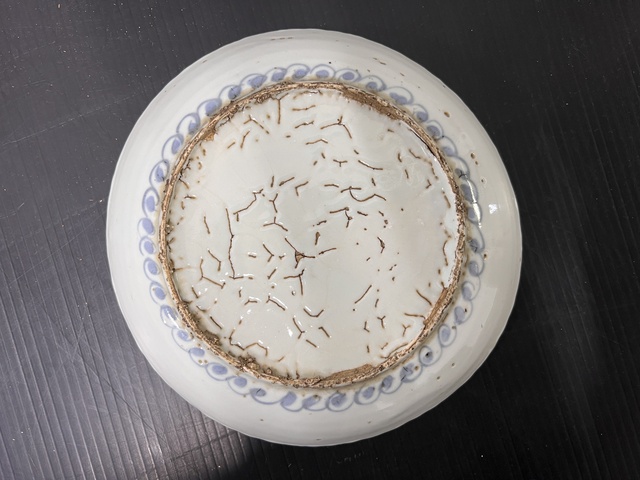 古玩陶瓷花鳥紋青花盤真品鑒賞圖