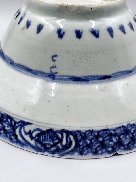 古玩陶瓷清早期青花斗笠碗真品鑒賞圖