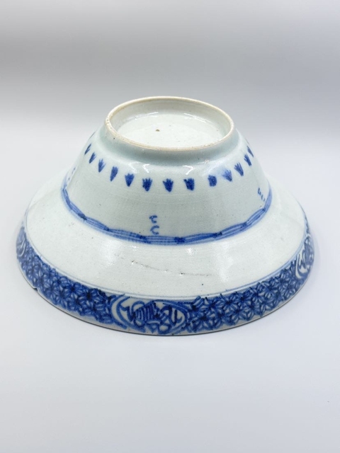 古玩陶瓷清早期青花斗笠碗真品鑒賞圖