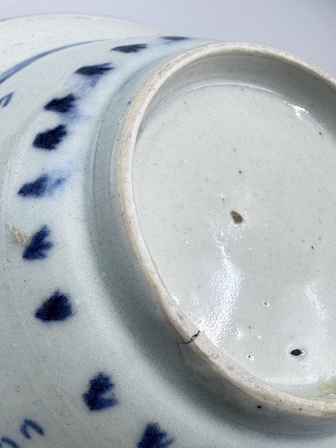 古玩陶瓷清早期青花斗笠碗真品鑒賞圖