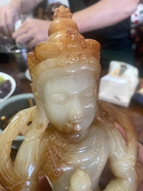 古玩玉器做舊仿古“菩薩擺件”真品鑒賞圖