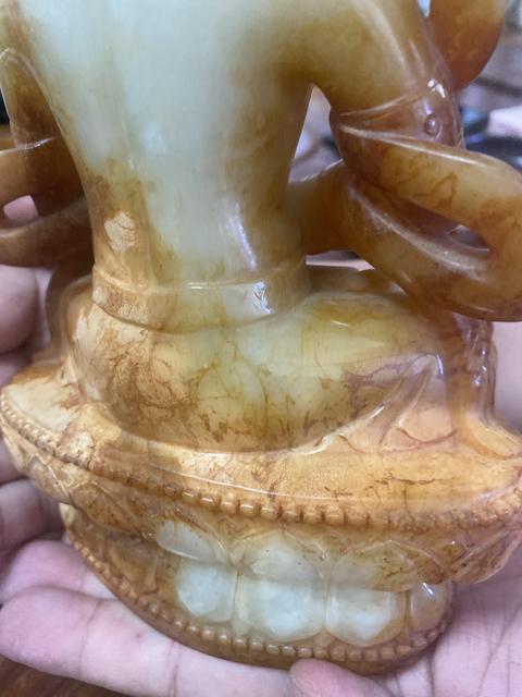 古玩玉器做舊仿古“菩薩擺件”真品鑒賞圖